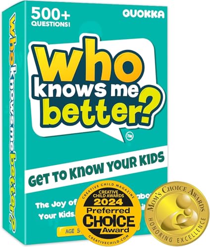 Card Games for Kids 8-12 - Board Family Games for Kids and Adults | Games for Kids 6-8 for Family Game Night - Activities for Travel, Car, Road Trip - Who Knows Me Better 500+ Questions Ages 5+ - color: 01. Original