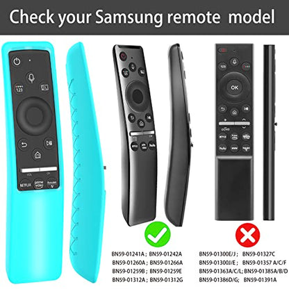 Case Compatible with Samsung Smart TV Remote Controller BN59 Series, Light Weight Silicone Cover Protector Shockproof Anti-Slip Remote Skin Sleeve - Black (Glow Blue) - color: Glow Blue