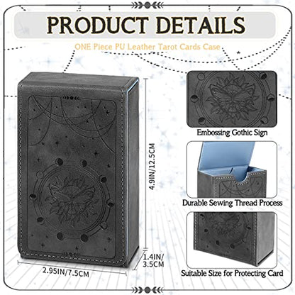 Coume PU Leather Tarot Cards Case Moon Design Playing Cards Holder Tarot Deck Protective Case for Most Standard Size Playing Gothic Oracle(Star Style) - style: Star Style