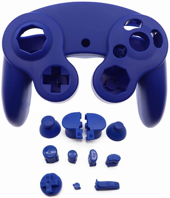 Housing Cover Shell Handle Case and Button Replacement Parts for NGC Gamecube Controller Games Handle Protective Accessories (Blue) - color: Blue
