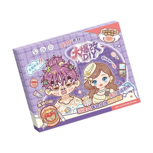 Reusable Sticker Book DIY Educational Craft Supplies | Girls DIY Activity Sticker Book for Home Classroom Preschool Travel Road Trip Airplane Birthday Holiday Party - color: Purple