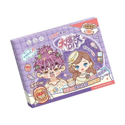 Reusable Sticker Book DIY Educational Craft Supplies | Girls DIY Activity Sticker Book for Home Classroom Preschool Travel Road Trip Airplane Birthday Holiday Party - color: Purple