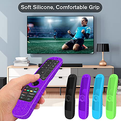 Silicone Case for LG MR21GA MR21GC Remote Control [Shockproof] Anti-Slip Protective Cover for LG MR22GA MR22GN MR23GA MR23GN MR24GN Magic Remote 2021-2024 Case Sleeve Holder Protector Skin (Purple) - color: Purple