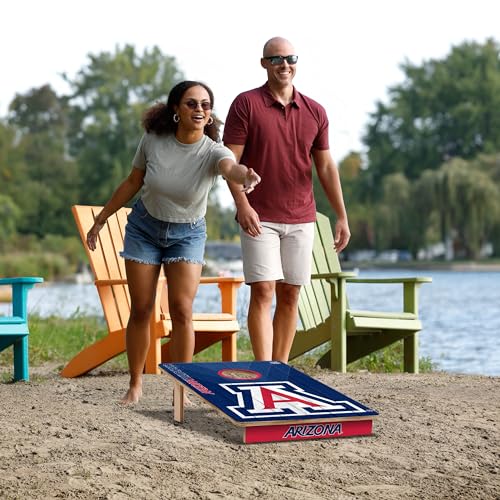 YouTheFan NCAA 2’ x 3’ Wood Cornhole Game with Logo Bags - color: Arizona Wildcats