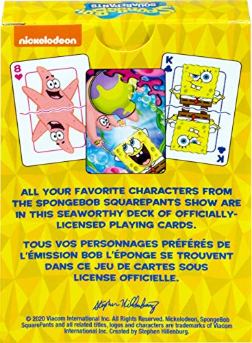 AQUARIUS SpongeBob Playing Cards - SpongeBob SquarePants Cast Deck of Cards for Your Favorite Card Games - Officially Licensed SpongeBob Merchandise & Collectibles - Poker Size