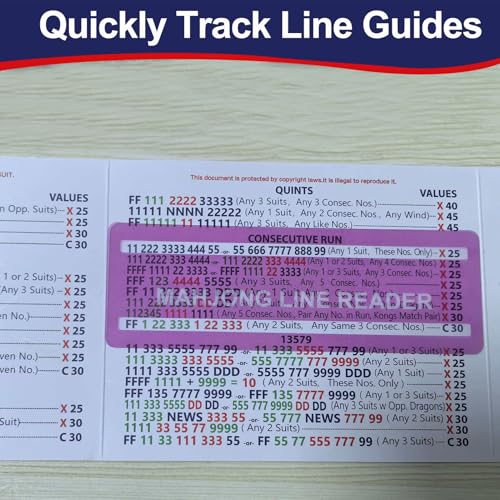 4Pcs Mahjong Card Line Reader, Upgrade Pink Mah Jongg Line Finder | Mahjong Line Finder for Strategy Tool for Beginners, for Travel, Parties, Competitions, Game Nights - color: Pink Upgrade