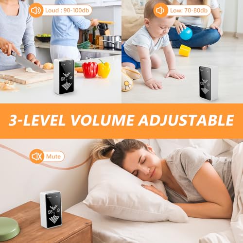 GuDoQi Digital Hourglass Timer, 1-99 Mins Adjustable Magnetic Rechargeable Digital Countdown ADHD Timer, Mute/Low Volume/High Low Volume Modes for Work, Study, Back to School, Kitch, White - color: White