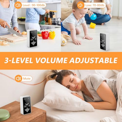 GuDoQi Digital Hourglass Timer, 1-99 Mins Adjustable Magnetic Rechargeable Digital Countdown ADHD Timer, Mute/Low Volume/High Low Volume Modes for Work, Study, Back to School, Kitch, White - color: White