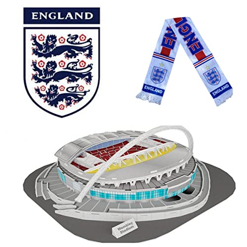 Classic Football Stadium Puzzle,3D Puzzle Soccer Club Venues,3D Paper Model Building Puzzle Kit, Soccer Stadium Souvenir Gift,Handmade Puzzle Ornaments，Cardboard Model (Wembley Stadium) - color: Wembley Stadium