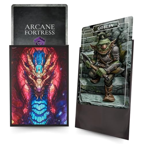 Card Sleeves – 100 Count | Ultra-Durable Matte Art Card Sleeves for Intense Shuffling | Premium Fit | Standard Size Wear-Resistant Sleeve - color: Fire & Ice Dragon
