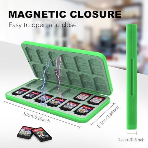 FYY Nintendo Switch Game Case Holder for Switch 2 Cartridge, Green Checkered - color: D-Checkered Green White L