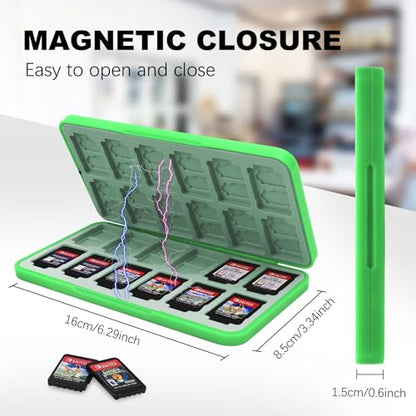 FYY Nintendo Switch Game Case Holder for Switch 2 Cartridge, Green Checkered - color: D-Checkered Green White L