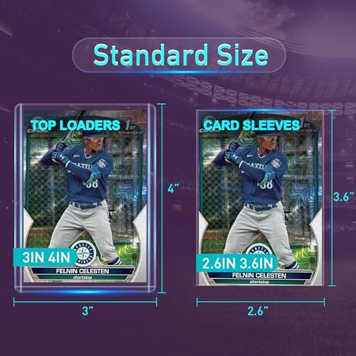 200 Card Sleeves Top Loaders for Cards, 3"x4" Card Holder (100Soft+100Hard) | Premium Card Protector, Playing Cards Holders, Fits 2.5"x3.5" Sized Standard Collectible Trading Baseball Sports Game Cards - size: 100 Soft + 100 Hard