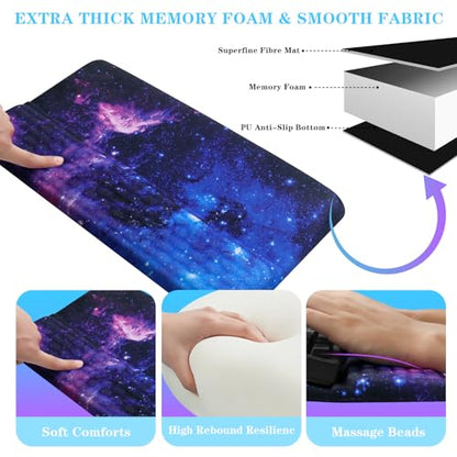 Computer Keyboard Stand with Wrist Rest, Ergonomic Tilted Keyboard Holder - Keyboard Riser with Wrist Pad - Keyboard Tray Support for Office Home - Black Starry Night - color: Keyboard Stand-black Starry Night