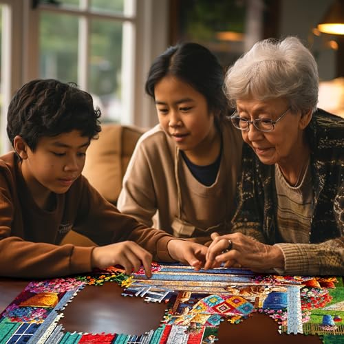 White Mountain 1000 Piece Jigsaw Puzzle Cozy Farm House, Summer Porch | Large Pieces, Gift for Adults and Family, 24"x30" in