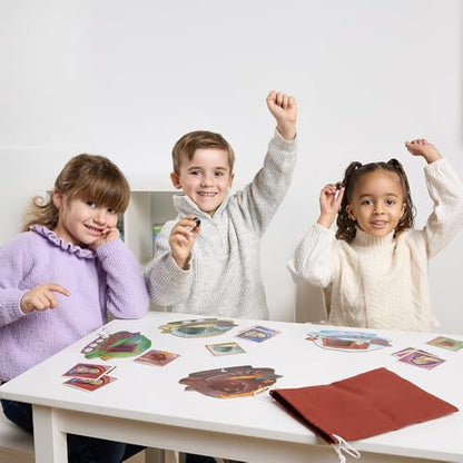 Miniland Children's Board Game, +6 Years, Coloured Gems, Boards and Bag, Strategy and Fun in Underground Adventures, Ideal for Family Play | Topo Top - color: Brown