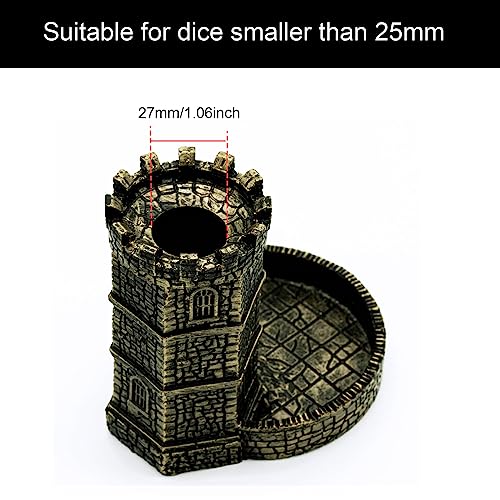 D&D Dice Tower, Castle Dice Rolling Tower for Role Playing Games | Ancient Gold, Resin Material, D&D Accessory, DM Gift, for Dungeons and Dragons RPG Board Games Tabletop Games - color: Ancient Gold