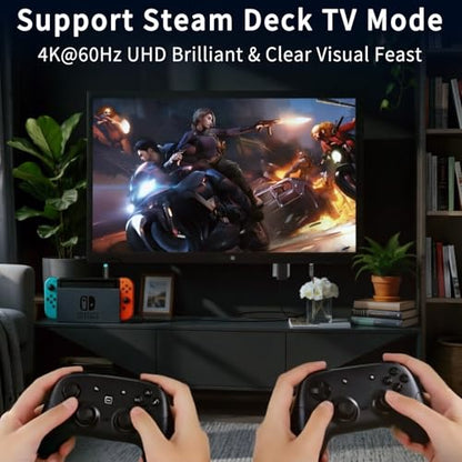 Dock for Switch 2【Aluminum Alloy】 Portable USB C Docking Station with 4K@60Hz~120Hz HDR/PD Max100W/USB Port, 6.6 ft/2M, Travel TV Dock for Switch 2/Steam Deck/ROG Ally/Pad/Tablet/Phone/TV