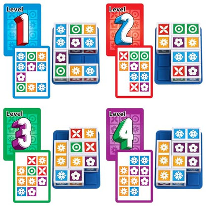 Funwares Match Frenzy: Portable Pattern Matching Puzzle Game, Family Mini Board Games, Perfect for Travel & Home Play, Road Trip Activities for Kids and Adults, Quick Set-Up - style: 4-Player