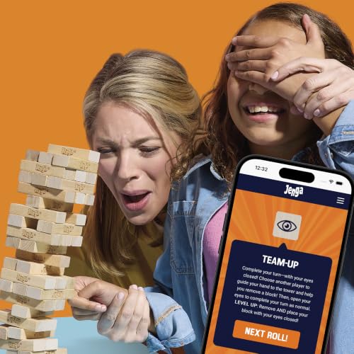 Official Hasbro Games Jenga Game | Digital Die for 6 More Ways to Play | Original Wood Block Game | Stacking Tower | Ages 6+ | 1+ Players | Party Games