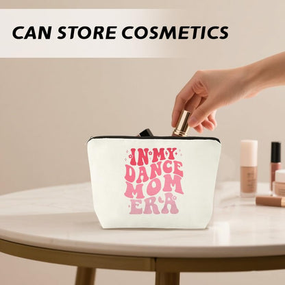 In My Dance Mom Era Makeup Bag Zipper Dance Mom Cosmetic Pouch for Mommy Mothers Day Gifts Dancing Mama Makeup Storage Bag Dancing Teacher Mama Appreciation Gifts Travel Toiletry Organizer - color: Dance Mom