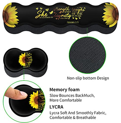 Gaming Black Mouse Pad + Keyboard Wrist Rest XL Large Mouse Mat Sunflower Christian Verse Proverbs 31-25 Extended Desk Pad Non-Slip Rubber Mice Pads Stitched Edges Pad (31.5x11.8 in) - color: JV-mouse pad-8-3