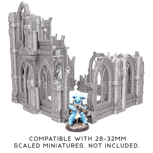 Sci-Fi Ruin Set 2 - Modular Sci-Fi Terrain for Tabletop Wargaming Competitive Ruins 28mm 32mm - style: One Set