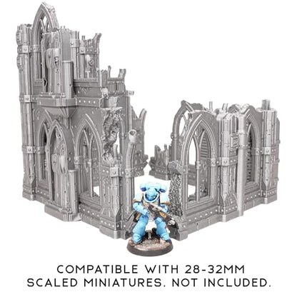 Sci-Fi Ruin Set 2 - Modular Sci-Fi Terrain for Tabletop Wargaming Competitive Ruins 28mm 32mm - style: One Set