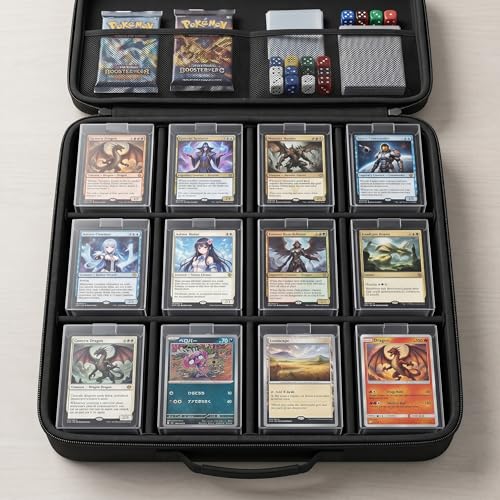 WOPITUES 16 Pack Trading Card Storage Box,Clear Card Box Holds 250 Unsleeved Cards,PET MTG Deck Box, Commander Deck Box for TCG/MTG/Magic,Sports Cards, Collectible Trading Cards