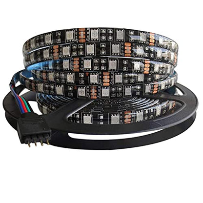 5M Black PCB 5050 RGB LED Strip Waterproof IP65 300 SMD Black PCB Board DC 12V Flexible Light - color: RGB (Red, Green, Blue)
