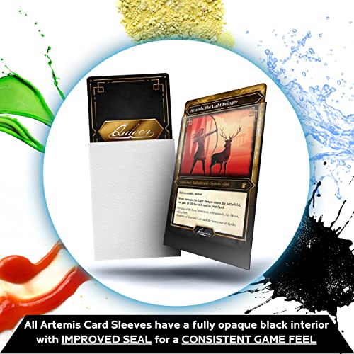 Quiver Time White Trading Card Deck Block & Card Sleeves Bundle Fits Magic: The Gathering Cards & Other TCG - 100+ Standard Deck Box with 2 Dividers and 100 Artemis White Sleeves (66 x 93 mm) | 1 deck box 100+ with 2 dividers and 100 Artemis white sleeves