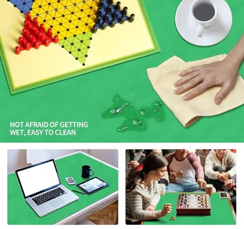 Large Tabletop Game Playmat - Poker, Mahjong, Card and Roleplaying Games - Water and Stain Resistant Non-Slip Desk Mat With Thick Stitched Edge Cushioned Rubber (240 * 120cm * 2mm) Green - color: Green, size: 94.5" x 47.2"