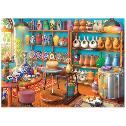 RoseArt - Hobby Haven - Pottery Studio - 1000 Piece Jigsaw Puzzle for Adults - style: Pottery Studio