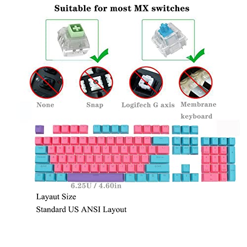 61 PBT Game keycap, 60% Backlight with Key Puller OEM Configuration American Layout, 87/104 Mechanical Keyboard (no Keyboard) (Ahris) - color: Ahris