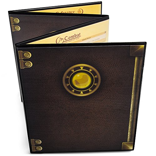 Stratagem The Master's Tome 4-Panel Customizable GM Screen with Free Inserts – Dry Erase, Dungeon & Game Master Accessory for Tabletop RPG Campaigns (Black) - color: Black