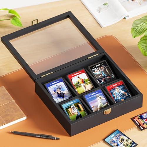 TJ.MOREE Card Sorting Tray Case, Stackable Trading Cards Organizer Fits 330 Cards, Baseball Card Display Case for Baseball Football Basketball Hockey Game Trading Card Collection - size: 330 Cards-Countertop