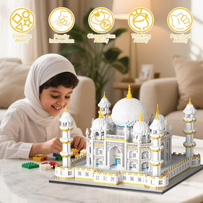 Architecture Taj Mahal Micro Mini Building Blocks Set,Landmarks Collection, Display Model Gift for Adults(4030 Pieces) - style: Taj Mahal