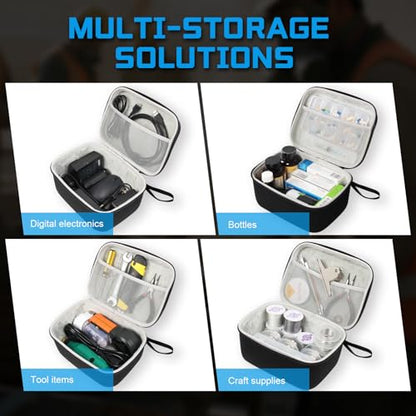 Hard EVA Protective Carrying Case Compatible with 3M 6200, 6300, 6500, 7502 Half Face Respirator Mask, Extra Deep 8.3" x 6.3" x 4.7" Storage Box for Cameras, Tools and Travel Accessories