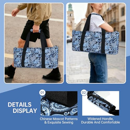 American Mahjong Tile Set Include 166 Tiles 4 All-in-One Mahjong Racks/Pushers with Blue Carrying Bag Complete Mahjong Game Set - color: Blue Pattern