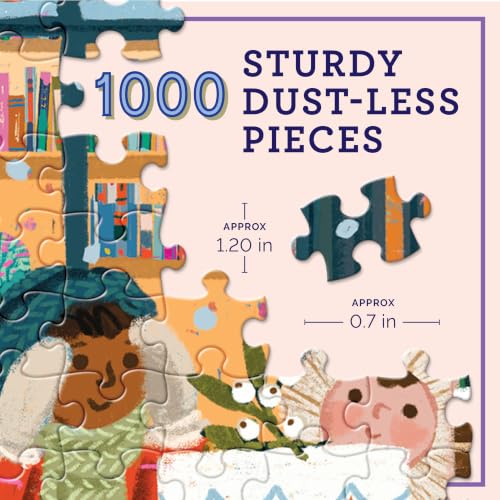 eeBoo Holiday Bakery 1000 Piece Square Jigsaw Puzzle, 23" x 23" | Double coated, sturdy & dust free pieces with a satisfying snap. Includes full color reference insert. Vibrant, original art - style: Holiday Bakery