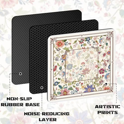 Mahjong Mat for Table (31.5 X31.5 in), Non-Slip Noise Reduction | Floral Mahjong Table Mat, Mah Jong Mat with Carrying Bag, Game Table Cover for Mahjongs Poker Card Dominoes, Christmas Gift - color: Flowers