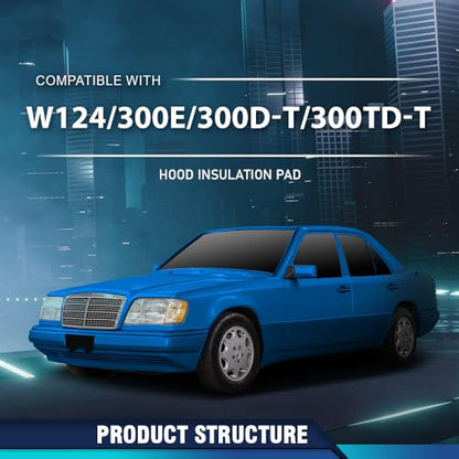 PIT66 Hood Insulation Pad w/o Holes Compatible with Benz W124 E Class 1990-1995 / 300CE 300E 300TE 1990-1993 / 400E 500E 1992-1993 / E320 E420 1994-1995 / E500 1994 1246820726 Black - style: 1990-1995 Benz W124 E Class w/o Holes