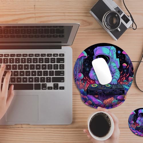 Mouse Pad with Wrist Support, Ergonomic Mouse Pad with Memory Foam Wrist Rest Cushion, Non-Slip Rubber Base Gaming Mice Pad for Home Office Computer Laptop,Cyberpunk Space - color: Cyberpunk Space