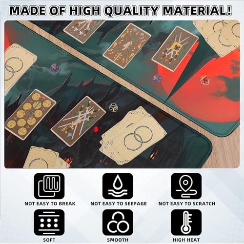 MTG Playmat, Stitched Edges Castle TCG Play Mat, 24 x 14 inches for MTG DTCG CCG RPG Trading Card Inked Game MTG Mats Smooth Rubber Surface Battle - color: Vampire With Zones
