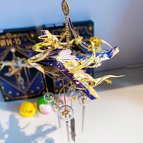 MU 3D Metal Puzzles Windbell Wind Chime C Model Kits Building for Adult and Teeners, Windchime Jigsaw Miniature DIY Sets, Birthday Gift - color: C Keep on Changing Every Day