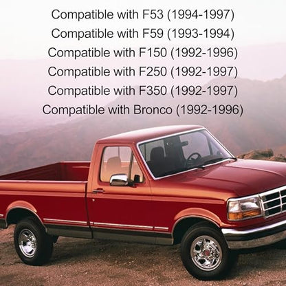 F2TZ-7210-F Transmission Gear Shifter Lever Set with Overdrive Shift Button and Cap Compatible with 1992-1997 Bronco F150 F250 F350 F53 F59 Replace for F4TZ-7210-B F4TZ7210B