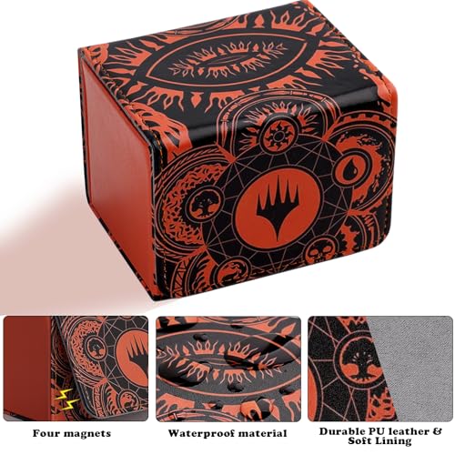 Deck Box for MTG Cards, Trading Commander Deck Case Holds 120+ Sleeved Cards, PU Leather Magnetic Collectible Card Storage Box Fits for TCG Magic Card (6 pack) - color: 6 pack