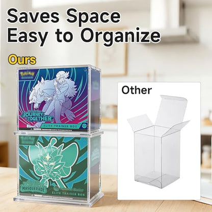 Acrylic Display Case for Elite Trainer Box (ETB) – Stackable Closure Storage Box for Pokemon TCG, Trading Cards, Booster Box – Clear Protector with Locking Lid for Collectible Display & Organizing - size: Elite Trainer Box Case