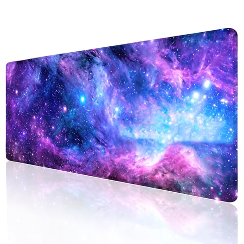 Large Mouse Pad, Desk Mat Computer Keyboard Pad Non-Slip Rubber Base Waterproof with Stitched Edges for Laptop Gaming, Office & Home 31.5 x 11.8 Inch (Galaxy Space) - color: Galaxy Space