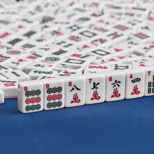 American Mahjong 타일 전용, 마작 세트, 골든 주사위 포함, 여행용 블루 타일 166개(타일 핑크) - color: 핑크